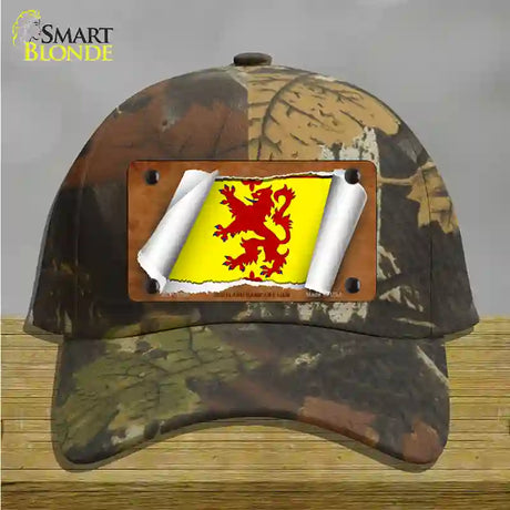 Scotland Rampant Lion Flag Scroll Novelty License Plate Hat Cotton / Camoflauge