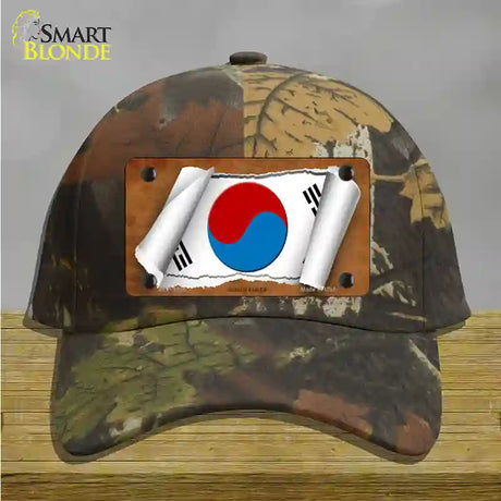 South Korea Flag Scroll Novelty License Plate Hat Cotton / Camoflauge