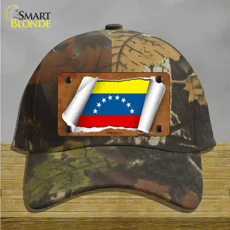 Venezuela Flag Scroll Novelty License Plate Hat Cotton / Camoflauge