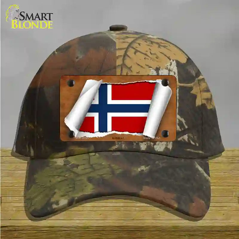 Norway Flag Scroll Novelty License Plate Hat Cotton / Camoflauge