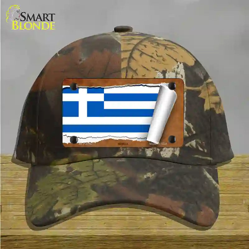 Greece Flag Scroll Novelty License Plate Hat Cotton / Camoflauge