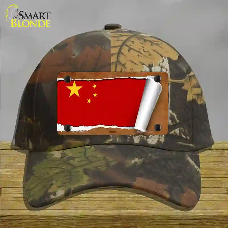 China Flag Scroll Novelty License Plate Hat Cotton / Camoflauge