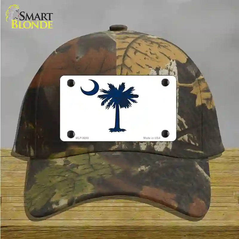 South Carolina White State Flag Novelty License Plate Hat Cotton / Camoflauge