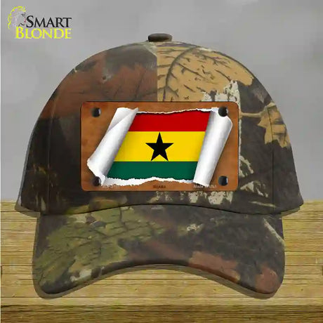 Ghana Flag Scroll Novelty License Plate Hat Cotton / Camoflauge