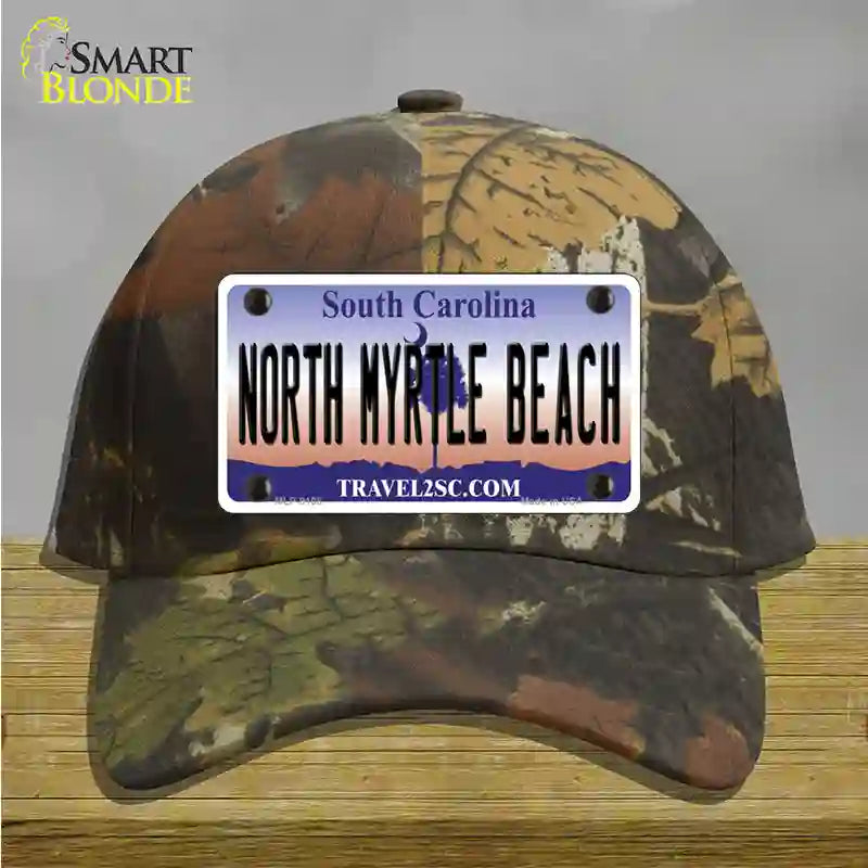 North Myrtle Beach South Carolina Novelty License Plate Hat Cotton / Camoflauge