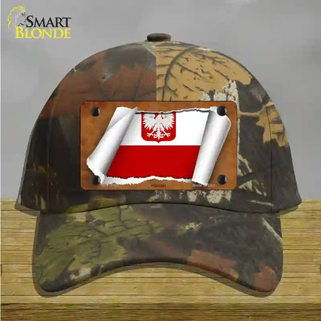 Poland/Eagle Flag Scroll Novelty License Plate Hat Cotton / Camoflauge