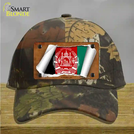 Afghanistan Flag Scroll Novelty License Plate Hat Cotton / Camoflauge