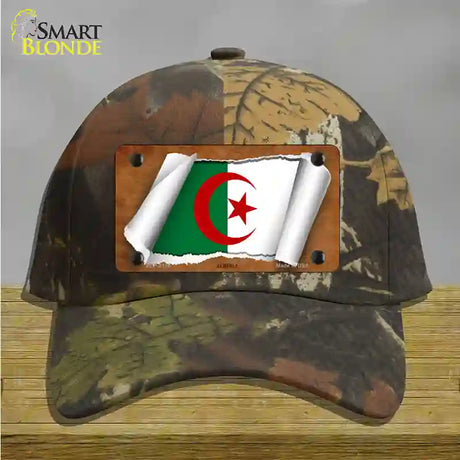 Algeria Flag Scroll Novelty License Plate Hat Cotton / Camoflauge