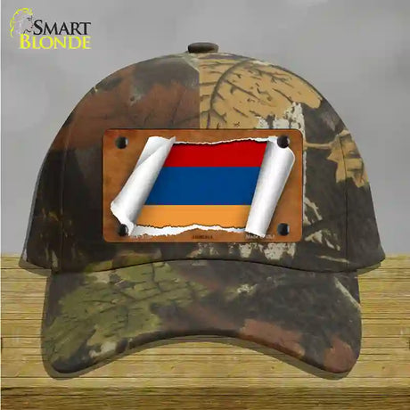 Armenia Flag Scroll Novelty License Plate Hat Cotton / Camoflauge