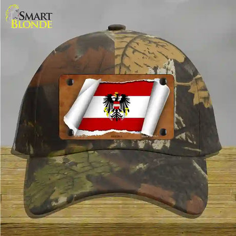 Austria Flag Scroll Novelty License Plate Hat Cotton / Camoflauge