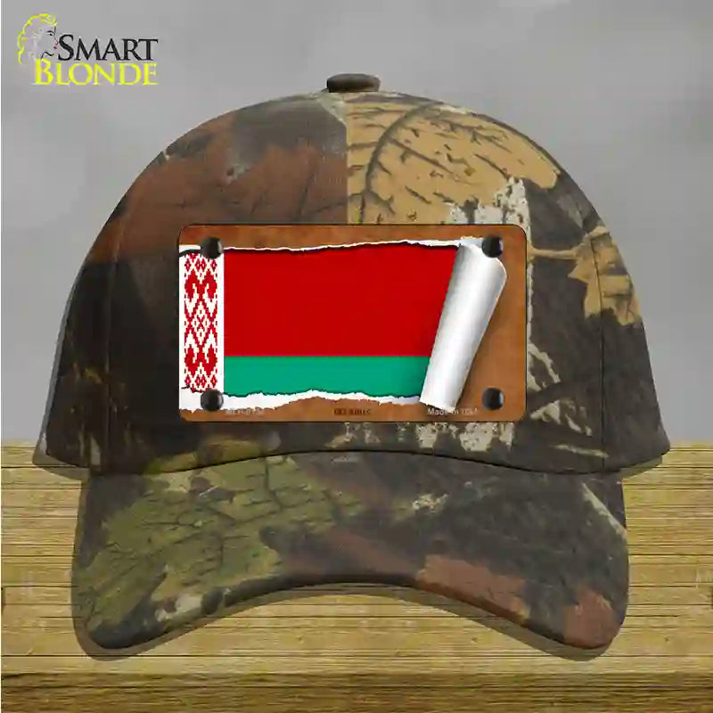 Belarus Flag Scroll Novelty License Plate Hat Cotton / Camoflauge