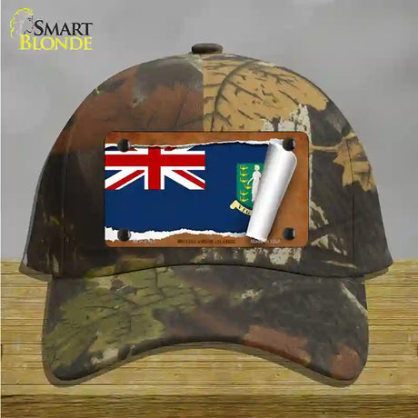 British Virgin Island Flag Scroll Novelty License Plate Hat Cotton / Camoflauge