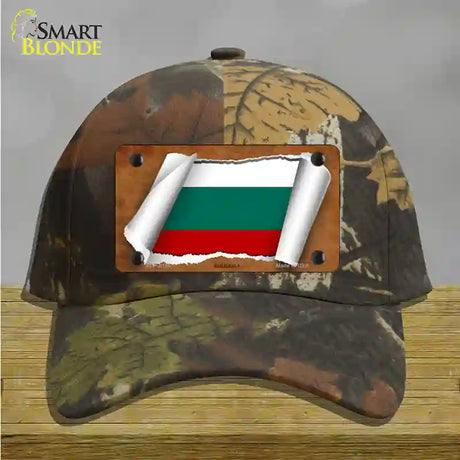 Bulgaria Flag Scroll Novelty License Plate Hat Cotton / Camoflauge