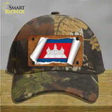 Cambodia Flag Scroll Novelty License Plate Hat Cotton / Camoflauge