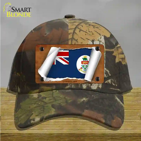 Cayman Islands Flag Scroll Novelty License Plate Hat Cotton / Camoflauge