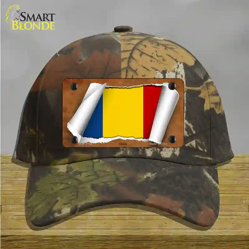 Chad Flag Scroll Novelty License Plate Hat Cotton / Camoflauge