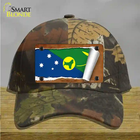 Christmas Islands Flag Scroll Novelty License Plate Hat Cotton / Camoflauge