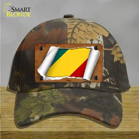 Congo Flag Scroll Novelty License Plate Hat Cotton / Camoflauge