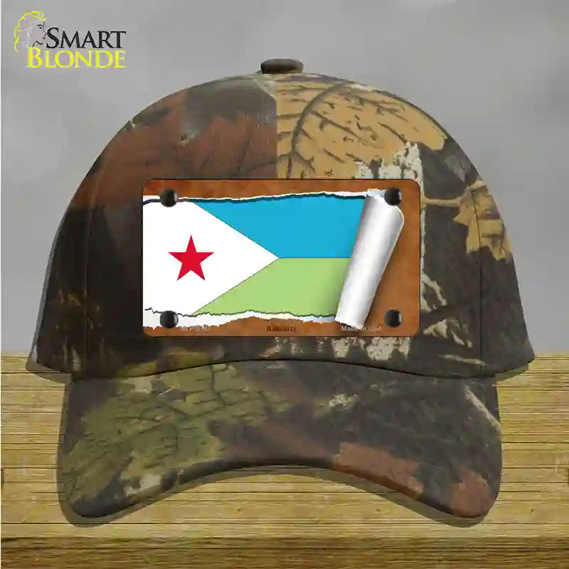 Djibouti Flag Scroll Novelty License Plate Hat Cotton / Camoflauge