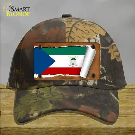 Equatorial Guinea Flag Scroll Novelty License Plate Hat Cotton / Camoflauge