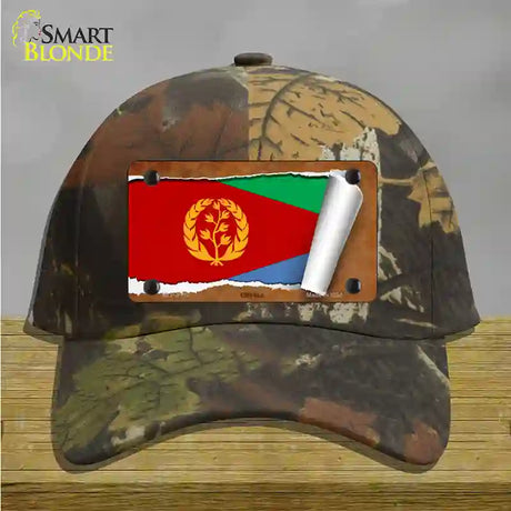 Eritrea Flag Scroll Novelty License Plate Hat Cotton / Camoflauge