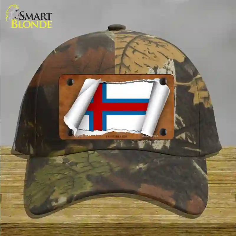 Faroe Islands Flag Scroll Novelty License Plate Hat Cotton / Camoflauge