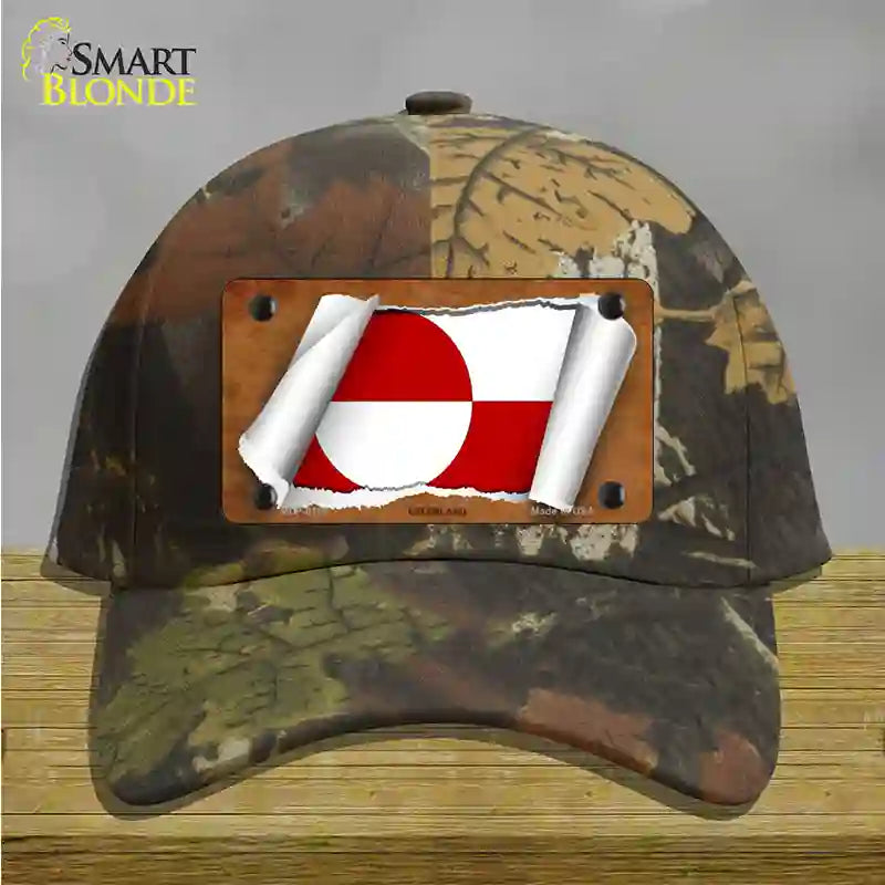 Greenland Flag Scroll Novelty License Plate Hat Cotton / Camoflauge