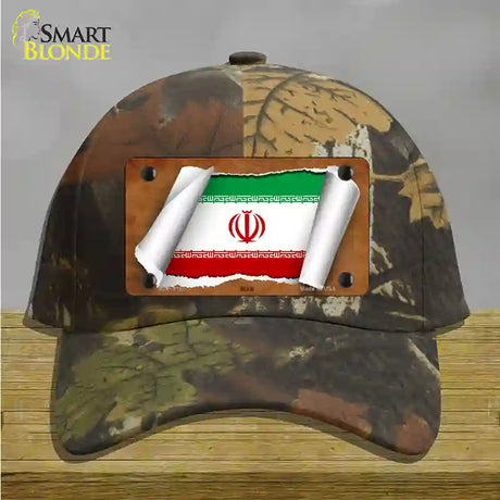 Iran Flag Scroll Novelty License Plate Hat Cotton / Camoflauge