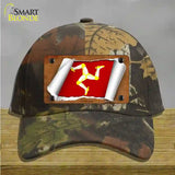 Isle of Man Flag Scroll Novelty License Plate Hat Cotton / Camoflauge