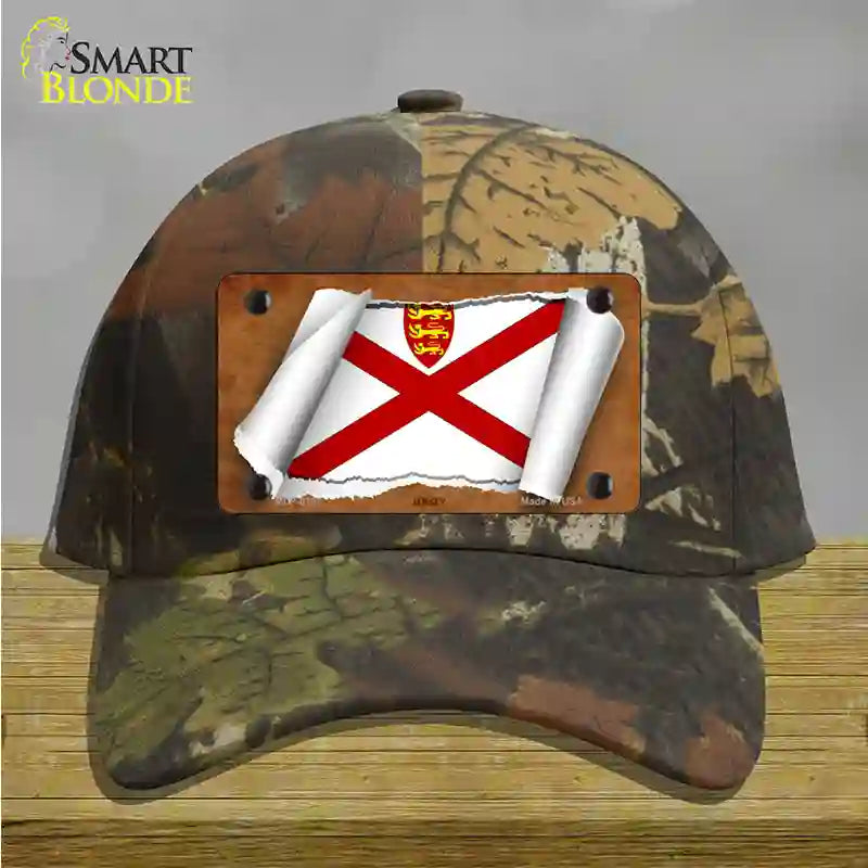 Jersey Flag Scroll Novelty License Plate Hat Cotton / Camoflauge