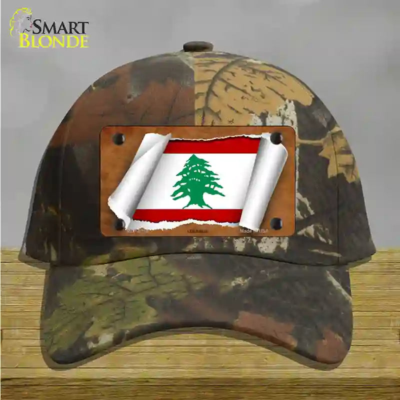 Lebanon Flag Scroll Novelty License Plate Hat Cotton / Camoflauge