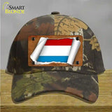 Luxemboury Flag Scroll Novelty License Plate Hat Cotton / Camoflauge