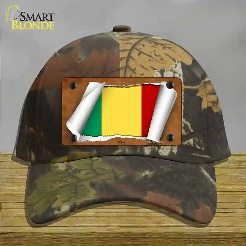 Mali Flag Scroll Novelty License Plate Hat Cotton / Camoflauge