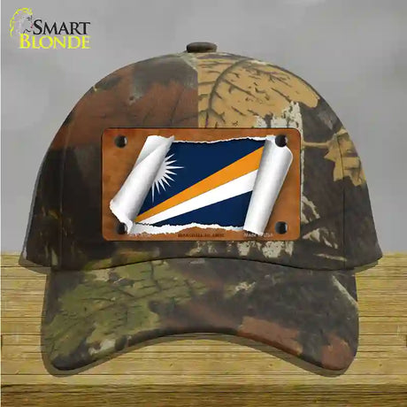 Marshall Islands Flag Scroll Novelty License Plate Hat Cotton / Camoflauge