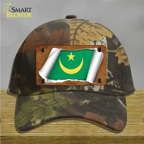 Mauritania Flag Scroll Novelty License Plate Hat Cotton / Camoflauge