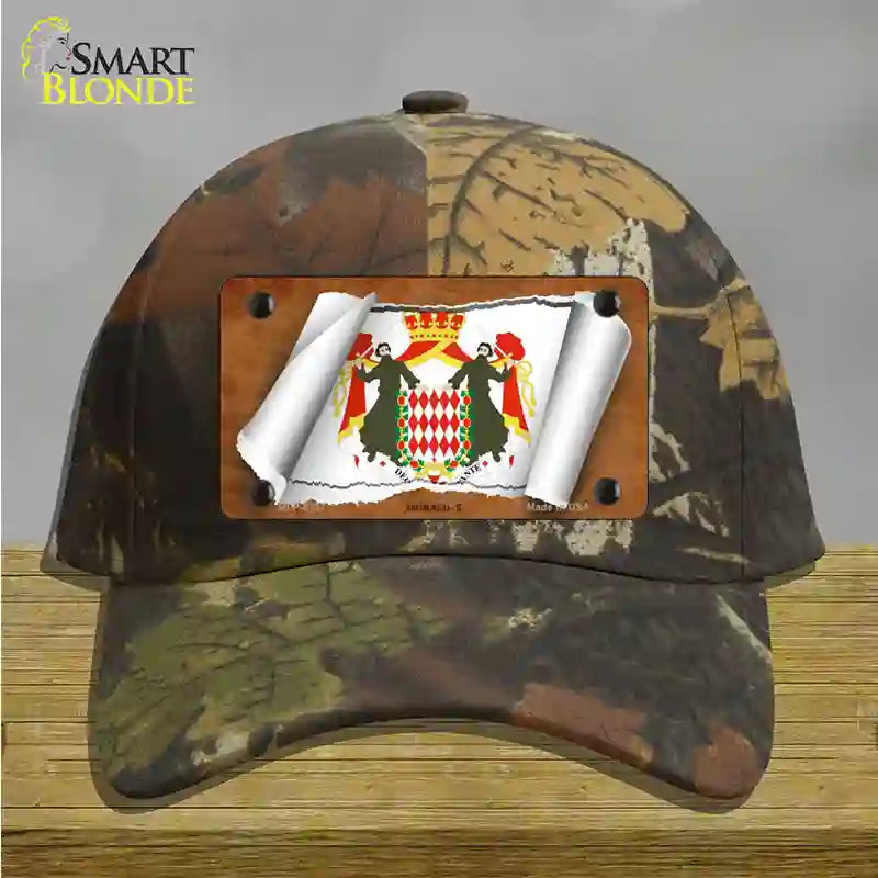 Monaco-S Flag Scroll Novelty License Plate Hat Cotton / Camoflauge