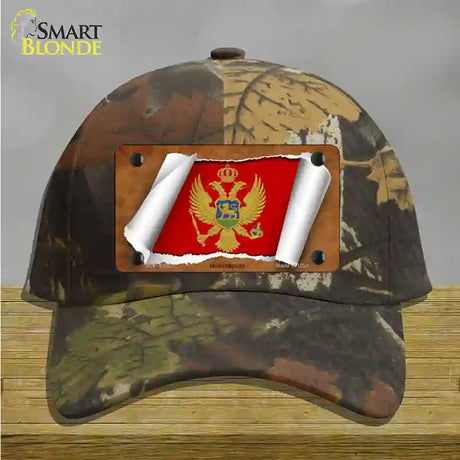 Montenegro Flag Scroll Novelty License Plate Hat Cotton / Camoflauge