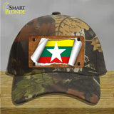 Myanmar Flag Scroll Novelty License Plate Hat Cotton / Camoflauge