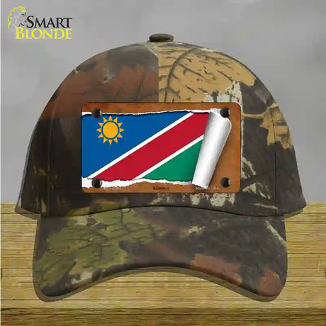 Namibia Flag Scroll Novelty License Plate Hat Cotton / Camoflauge