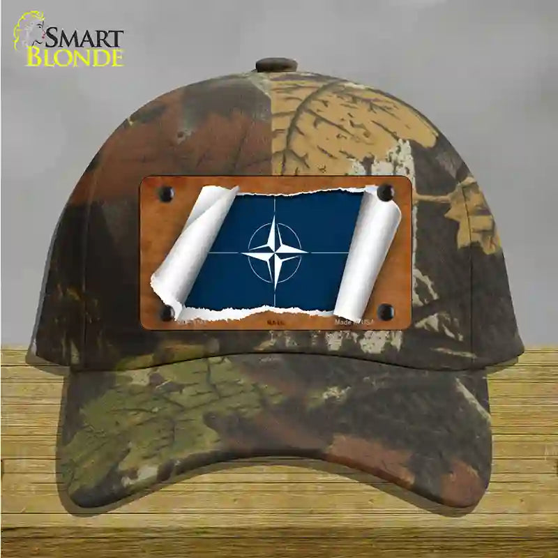 Nato Flag Scroll Novelty License Plate Hat Cotton / Camoflauge