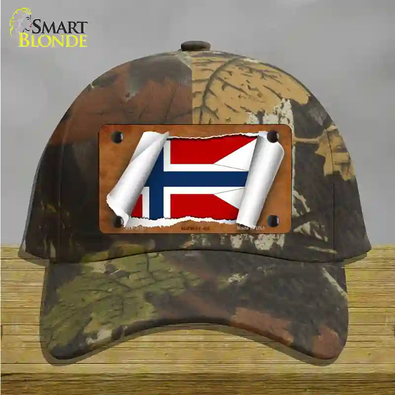 Norway-NS Flag Scroll Novelty License Plate Hat Cotton / Camoflauge