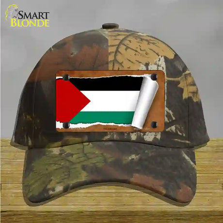 Palestine Flag Scroll Novelty License Plate Hat Cotton / Camoflauge