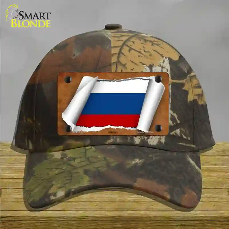 Russia Flag Scroll Novelty License Plate Hat Cotton / Camoflauge