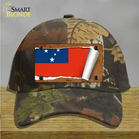 Samoa Flag Scroll Novelty License Plate Hat Cotton / Camoflauge