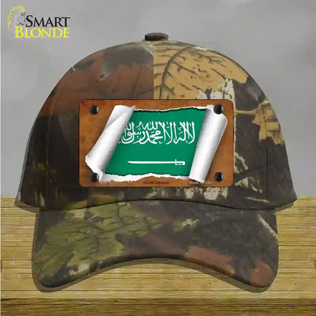 Saudi Arabia Flag Scroll Novelty License Plate Hat Cotton / Camoflauge