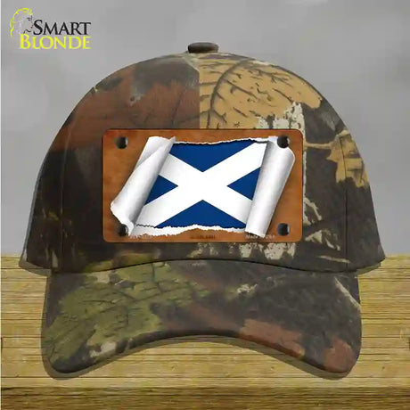 Scotland Flag Scroll Novelty License Plate Hat Cotton / Camoflauge