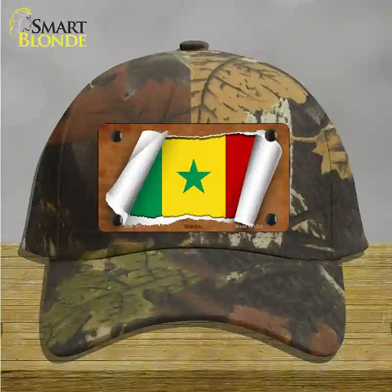 Senegal Flag Scroll Novelty License Plate Hat Cotton / Camoflauge