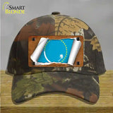 South Pacific Commission Flag Scroll Novelty License Plate Hat Cotton / Camoflauge