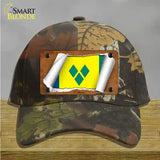 St Vincent Flag Scroll Novelty License Plate Hat Cotton / Camoflauge