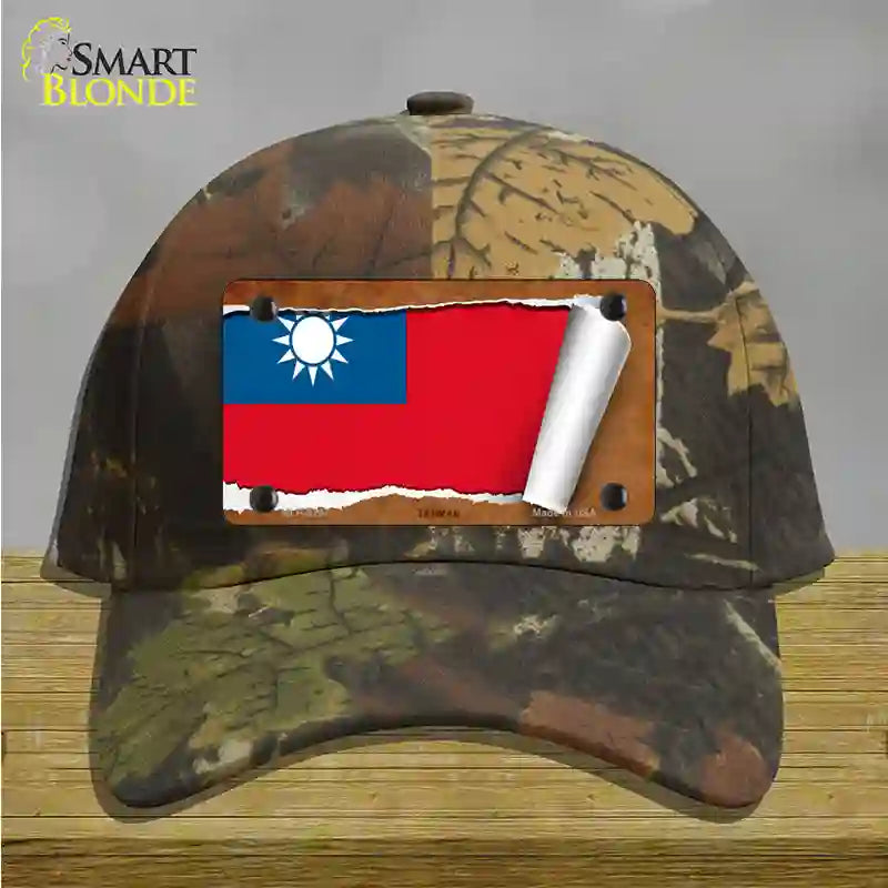 Taiwan Flag Scroll Novelty License Plate Hat Cotton / Camoflauge